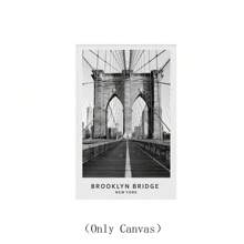 1Pc New York Travel Gift, International Cities Famous Tourist Attractions Poster Black And White Traveling Wall Art Decor Travel Aesthetic Canvas PrintsBlack And White Photos, Gallery Wall Landmark Set