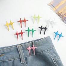 1 pieza Hebilla de cinturón con estrella de metal multicolor, decoración de moda para la cintura ajustable para vestidos/pantalones, adecuado para uso diario de verano, mejor regalo para amigos - Hebilla de cintura en forma de estrella - Ver 11