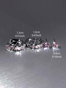 2 对时尚简约优雅奢华小巧方晶锆石耳钉套装，适合女士