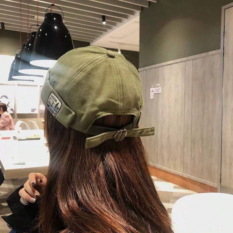 Fashionable Brim Hat, Street Casual Landlord Hat, Simple Hip-Hop Melon Rind Hat, Comfortable And Versatile Hat For Daily Wear - màu xanh lá - Xem 1