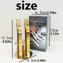 1 set de fourchettes à dessert en acier inoxydable pour fruits, collations et desserts avec base et poignée antidérapante, pour les fêtes, les réceptions et les fournitures scolaires