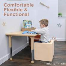 Children's Factory 3-In-1 Cube Chair For Kids, Flexible Seating Classroom Furniture, 1-Pack, Sand - Yellow - View 11