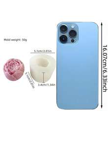 3D 花蜡烛硅胶模具 - DIY 玫瑰和牡丹树脂模具，用于手工蜡烛制作、芳香疗法工艺品、圣诞礼物、婚礼装饰、派对礼品和独特的家居装饰