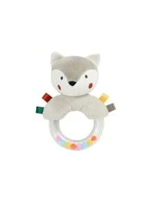 Infant Teething Grasp Ring Rattle, Lion/Fox/Rabbit Design