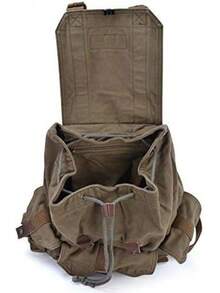 Gootium Canvas Backpack - Vintage Outdoor Backpack Travel Daypack - Small Khaki - View 8