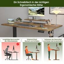 Gunji 120/140/160cm Höhenverstellbarer Schreibtisch mit Monitorfuß, ergonomischer Schreibtisch für das Heimbüro, Bürotisch