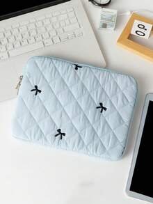 1 件涤纶马卡龙色菱形刺绣蝴蝶结 11-16 英寸平板电脑保护套，轻巧贴合 - 彩色 - 查看 7