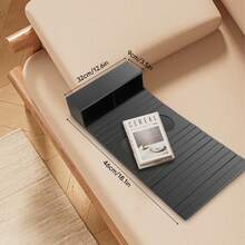 Sofa Arm Tray Table, Bamboo Sofa Table Tray, Sofa Tray With Anti-Slip Fabric Backing, Adjustable Sofa Support, Sofa Side Table For Remote Control, Drink, Snacks, Magazine - Black - View 5