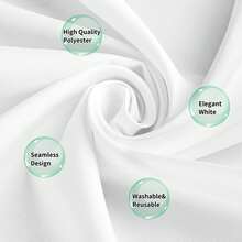 8 Pack  Tablecloth 60X102Inch Table Cloths Rectangle Polyester Farbic Tablecloths For 6 Foot Tables Washable  Table Cloth Rectangular For Wedding Party Banquet - White - View 3