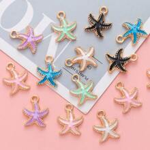 30 piezas de elementos surtidos del océano incluyendo estrellas de mar, conchas, colgantes de aleación de zinc de pentaestrellas, adecuados para hacer accesorios de joyería DIY como lazos para el cabello, collares, tobillos, pulseras, aretes