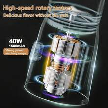 Przenośny blender do koktajli i koktajli, owoców, warzyw, mały blender ładowany przez USB z kubkiem podróżnym i pokrywką, osobisty blender, urządzenie do koktajli, przenośny blender do koktajli, elektryczny blender, mały blender do koktajli, mini mikser do soków do domu, podróżny - Biały - Zobacz 9