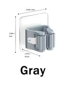 1~20 件带挂钩拖把收纳架，壁挂式拖把架浴室收纳架，塑料扫帚收纳架，适用于卧室、花园、浴室、家居、宿舍节省空间的家居浴室装饰夏季 - 灰色 - 查看 43