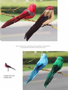 1/2/3 件逼真的人造彩色羽毛鸟，非常适合花园树枝、户外草坪、农舍、桌面艺术的家居装饰，增添自然气息，适合情人节、圣诞节、感恩节礼物