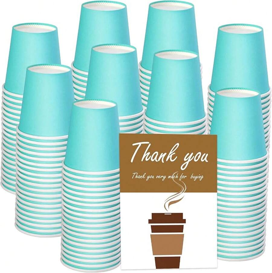 100 Pack 3 Oz Paper Cups,Bathroom Cups, Espresso Cups, Small Paper Cups For Mouthwash, Snacks, Suitable For Family, Party, Picnic(Black) - 藍色 - 查看 1