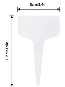 50 件白色 T 形植物标签、花园植物标记、防水户外花园植物标牌，适用于盆栽植物