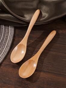 4PCS Small Wooden Spoons, 5.7Inch/14.5cm Honey Spoons For Tea, Wooden Honey Teaspoons For Coffee, Little Tiny Schima Wood Spoons, Mini Table Spoons For Jar & Condiment, Wooden Spoons For Eating,School Supplies - Apricot - View 5