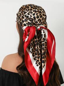 1pc 35.4 Inch Square Scarf, Fashion Printed 90cm Scarf Shawl Neckerchief Luxury Silk Feeling For Women, All Season
