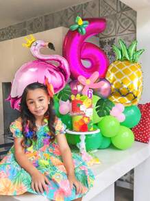 30/31pcs Flamingo, Pineapple, Number Balloon Set, Including Flamingo, 32" Hot Pink Number 1-18, Palm Leaves, Pineapple, Flamingo Foil Balloon, Pink & Green Latex Balloons, Suitable For Hawaiian Birthday Party, Summer Pool/Beach Party, Tropical Party, Birthday Decor, Flamingo Theme Party, Atmosphere Decoration