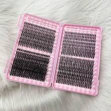 640pcs Mixed Lash Clusters Kit Stunning 30D+40D+50D 916mm Length Individual Lashes Cluster Eyelash Kit Extension DIY Lash Extension D Curl Wispy False Eyelashes Clusters - Black - View 5
