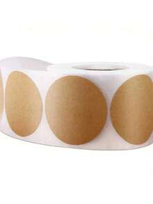 "500 Rolls Kraft Paper Stickers - Blank Circular Labels For DIY Jewelry Making, Canned Goods Packaging & Craft Projects (FDA-Certified Adhesive, Acid-Free, - màu nâu - Xem 8