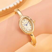 1pc New Fashionable Bracelet Watch For Women,Retro Luxury Simple Elegance Quartz Watch Suitable For Daily Wear, Work, And As A Gift For Ladies Or Students.