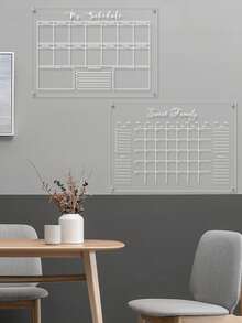 1 件透明每周/每月亚克力书写板、家用备忘板、每周/每月计划板、白色备忘白板、每周膳食计划 - 彩色 - 查看 4