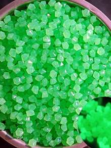 300pcs 9*13mm Small Diamond Shaped Glow Stones, Luminous Plastic Pebbles For Garden, Fish Tank