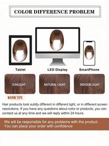 自然直发合成分层刘海高温纤维夹式全刘海带发绺 12 英寸 - 彩色 - 查看 6