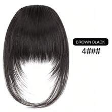 自然直发合成分层刘海高温纤维夹式全刘海带发绺 12 英寸 - 彩色 - 查看 9