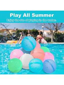 مجموعة ألعاب حمام السباحة القابلة لإعادة الاستخدام للمراهقين، كرة مائية من السيليكون للملء السريع، ألعاب سباحة مائية للصيف، قنابل مائية، ألعاب سباحة خارجية، ألعاب حفلات صيفية خارجية، ألعاب مائية لعب المياه على الشاطئ، أنشطة عائلية، حفلات عطلات نهاية الأسبوع، حفلات حمام السباحة 6 قطع + شبكة (تتم الشحن بأنماط عشوائية)