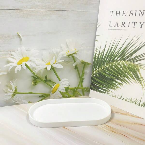 1pc Jewelry Display Tray, Desktop Decoration Storage Tray For Keys, Necklace, Rings, Earrings, Bracelets, Available In 4 Colors, Compact And Lightweight, Suitable For DesktopFor Women Storage Organizer Travel Essentials Back To School Dormitory Storage