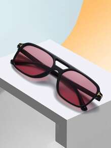 1PC Double-Beam T-Shaped Design Elegant Fashion Unisex Sunglasses Casual Travel Portable Beach Sunglasses Suitable For Birthday Parties, Outdoor Travel, Sports, Cycling, Driving, Fishing, Family Gatherings, Golf, Vacation Casual Sunglasses