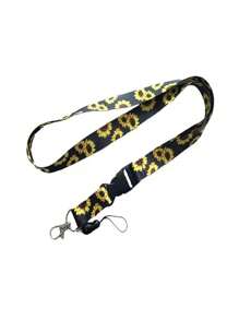 Sunflower ID Badge Holder With Retractable Lanyard - Durable Clasp And Metal Key Ring School Supplies, Back To School