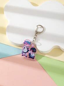 1 件亚克力可爱卡通情侣外星人舞台与伊万提尔卡通人物风格主题钥匙扣吊坠背包装饰/包包配件/书包配件/钱包吊坠/朋友礼物汽车配件包饰背包适合学校哥特 Y2k