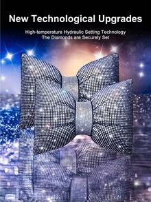 2pcs/1pc Shiny Car Pillow - Car Headrest Bow Neck Support Pillow, Driver Specific, With Shiny Rhinestone Bow Neck Support Accessory, Sleep Travel Support Neck Pillow, Shiny Rhinestone Interior Accessory, Suitable For Women - one-size - View 10