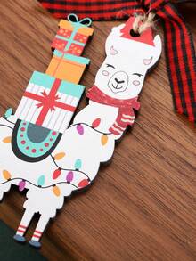 Alpakas mit Geschenken Weihnachtsdekoration, Holz-Hängedekoration für Zuhause, Weihnachtsbaum-Hängedekoration, Dekoration für Zuhause, Büro, Party, Weihnachtsgeschenk-Ornamente, Weihnachtsbaum-Hängedekoration, Weihnachtsdekoration für Zuhause