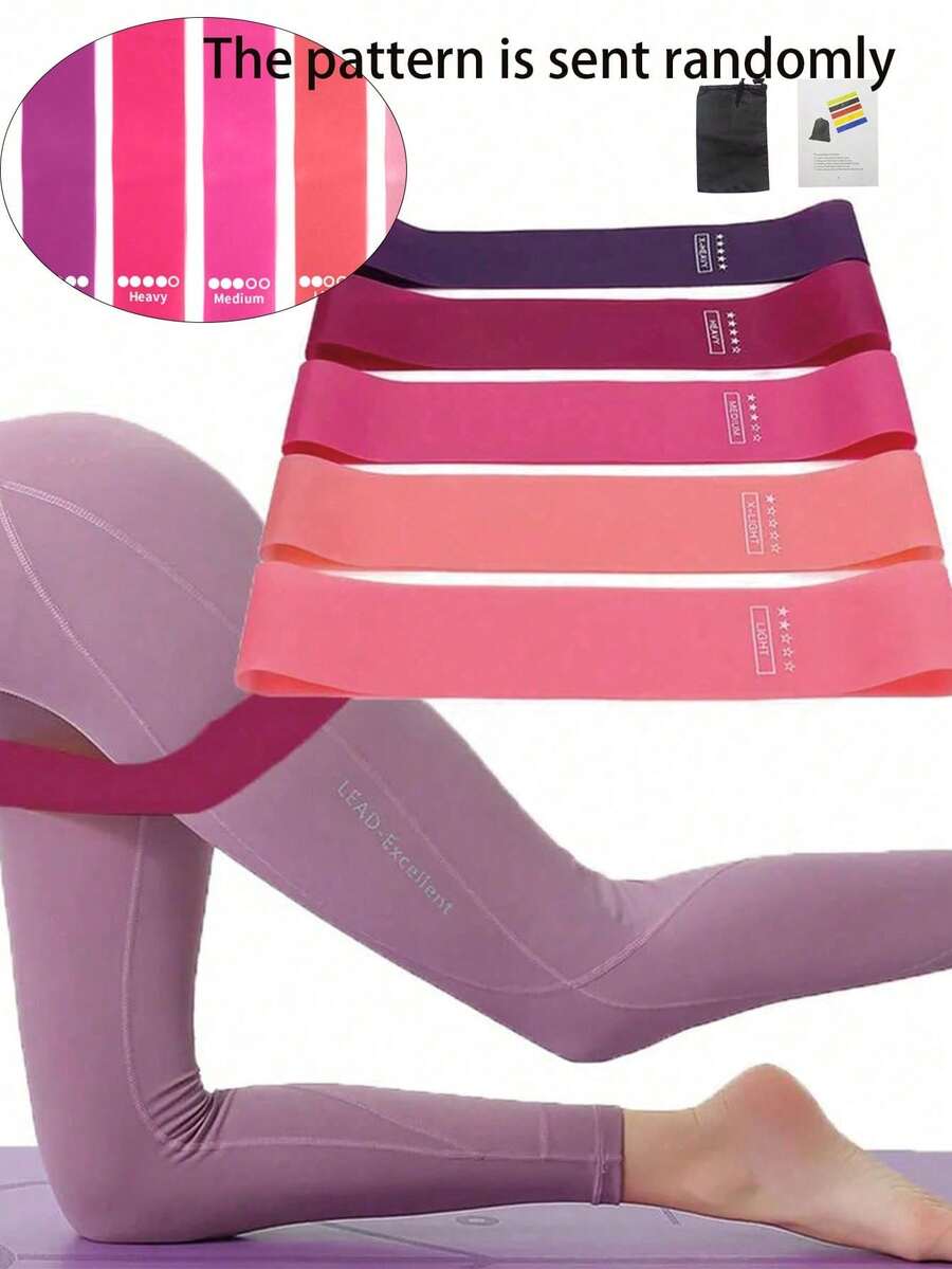 1/5PCS Yoga Resistance Bands For Full-Body Fitness, Booty, Leg, And Arm Stretching, Yoga And Pilates Workouts At Home, Portable Fitness Workout Equipment, Rubber Resistance Bands, Yoga Gym Elastic Gum Strength Pilates Crossfit Women Weight Sports(5/1pc) - Multicolor - View 1