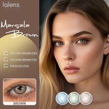 Lentes de contacto de color marrón Lalens de 2 piezas, maquillaje de ojos, lentes de contacto de color natural agrandador suave, lentes de contacto de color cosméticos suaves con duración de medio año