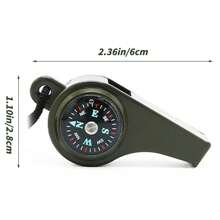 3-In-1 Emergency Survival Whistle With Compass And Thermometer - Perfect For Camping, Hiking, Outdoor Adventure, Referee And Cheerleader