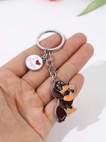 1pc Alloy Pet Dog Pendant Key Chains For Women Men Metal Car Keychain Key Ring Bag Charm Car Keyring Gifts - Multicolor - View 33