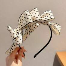 1pc High Crown Polka Dot Bow Headband For Women, Stylish Design Makes Face Look Smaller, Washing Headband Hair Accessories Diadema Hair Hoop