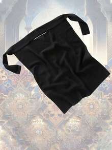 1pc New Solid Color Chiffon UV Resistant Face Mask For Women, Headscarf Straps, Sweat Absorbing Mask, Gauze Scarf, And Family Holiday Gifts, Beach - Black - View 5