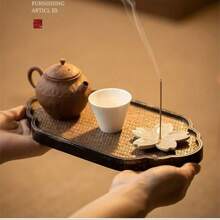 Ceramic Cherry Blossom Fragrance Stick Holder Or Incense Burner Holder, Simple And Unique Cigarette Ash Catcher Fragrance Tray And Decorative Gift, Home Decoration About 2.76 Inches