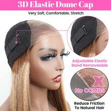 Highlight 4/27 Brazilian Deep Wave Lace Front Wig HD Transparent 5x5Lace Frontal Human Hair Wigs For Women Pre Plucked  Human Hair Honey Blonde Ombre - Pre-Plucked  Deep Curly Wigs - SP4/27 - 查看 7