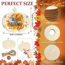 Unfinished Wooden Carved Pumpkin Shape Slices For DIY Painting, Decoration Crafts For Holidays, Home
