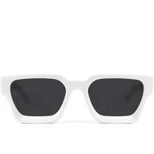 cuadradas rectangulares gruesas de moda para hombres y mujeres, estilo de diseñador - Blanco - Ver 3
