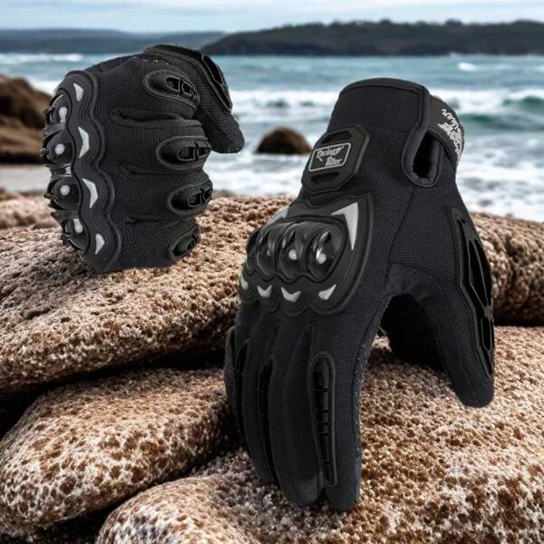 Um par de luvas de motociclista para tela sensível ao toque, luvas de proteção para corrida de motocross de inverno