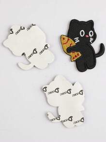 3 Stücke/Packung Cartoon Katze bestickte Stoffpatches, selbstklebende dekorative Applikationen für Kleidung, Taschen, Handyhüllen, Vorhänge zum Selbermachen