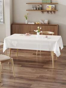 圣诞白色桌布，长方形桌布，可水洗，防污，圣诞麋鹿图案桌布，适用于圣诞节、新年、生日派对、家居清洁及个人护理、家居用品、活动及派对用品 - 白色 - 查看 5