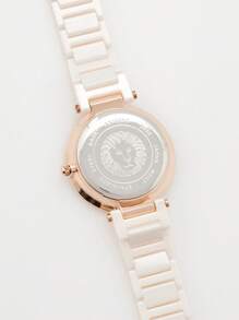 Anne Klein Women's Ceramic Bracelet Quartz Watch With Blush Pink Ceramic Adjustable Link Bracelet Female Elegant Gift Watch,AK/3266LPRG